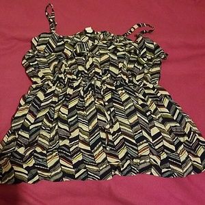 Spaghetti strap ruffle tank